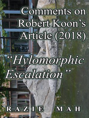 cover image of Comments on Robert Koons's Essay (2018) "Hylomorphic Escalation"